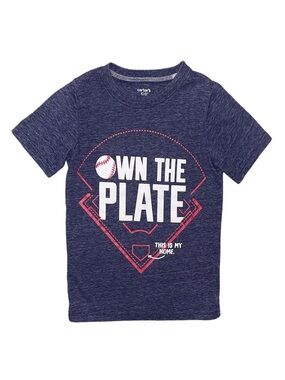 CARTER'S Boy's Blue Baseball Graphic Short Sleeve Shirt Size 4/5